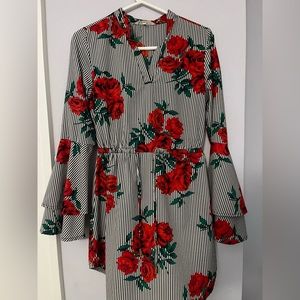 Vintage striped rose dress